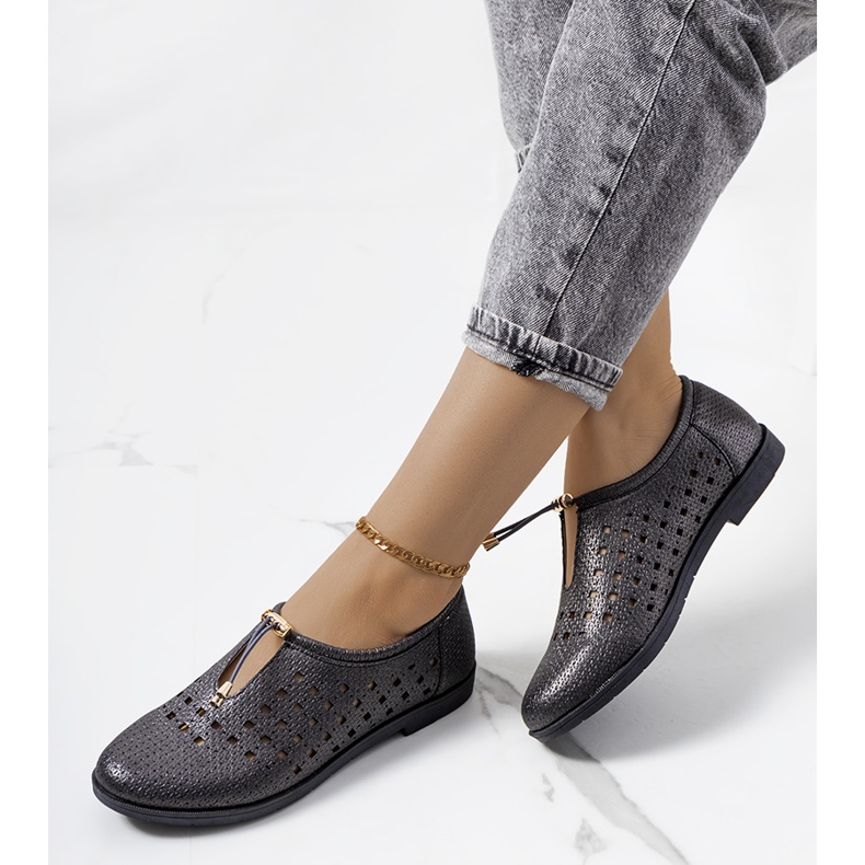 Black openwork shoes from Cassinia multicolored 2