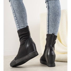 Black elastic wedge sneakers Partida 1