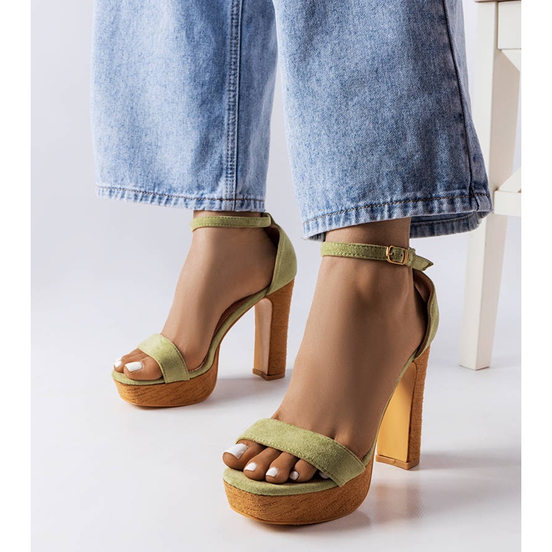 Inna Green high heel sandals from Selsa 1