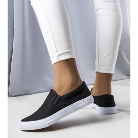 BM Black textile slip-on sneakers from Candace 2