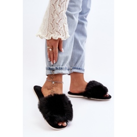 Women's Slippers With Fur Black Vienitta 1