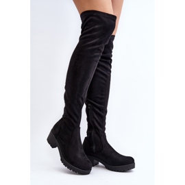 Women's Over-the-Knee Low-Heel Boots Black Berrinda 1 Women's Over-the-Knee Low-Heel Boots Black Berrinda 1