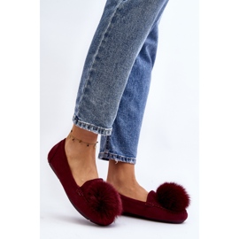 Women's Moccasins with Fur, Burgundy Novas red 2 Women's Moccasins with Fur, Burgundy Novas red 2