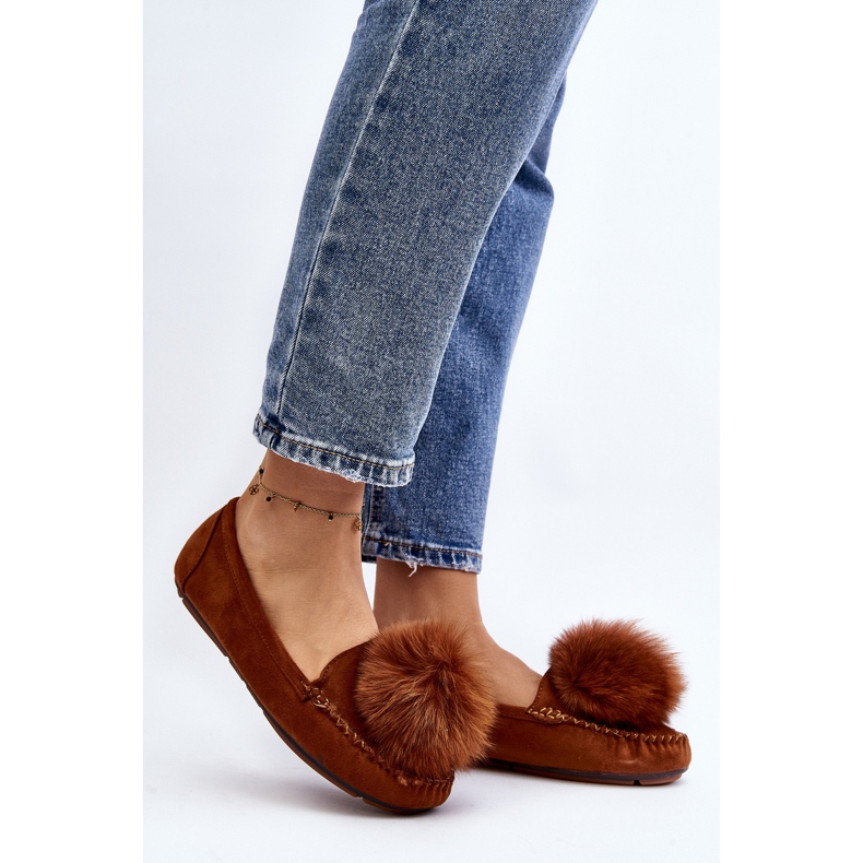 Women's Moccasins With Fur Camel Novas brown 2