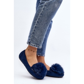 Women's Moccasins With Fur Blue Novas 2