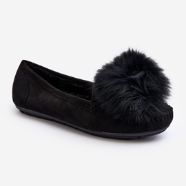 Women's Moccasins With Fur Black Novas 1