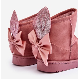 Girls' Insulated Snow Boots With Bows, Pink Meriva 2