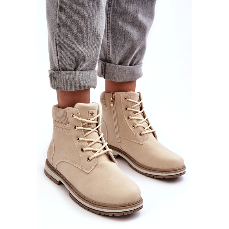 News Women's Leather Insulated Boots Beige Bimena 3 News Women's Leather Insulated Boots Beige Bimena 3