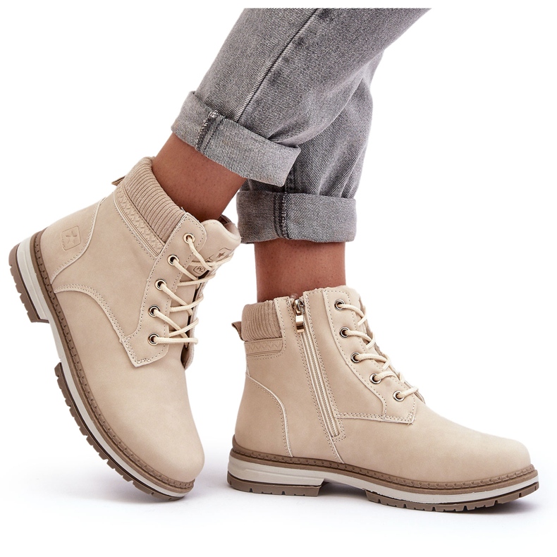 News Women's Leather Insulated Boots Beige Bimena 4 News Women's Leather Insulated Boots Beige Bimena 4