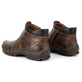 Olivier Men's winter leather boots 352MP dark brown 4