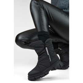 Women's high-top black snow boots 1