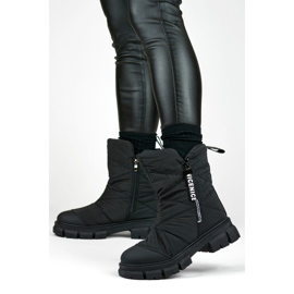 Women's high-top black snow boots 2