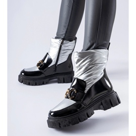 Black and silver patent snow boots Winter 1 Black and silver patent snow boots Winter 1