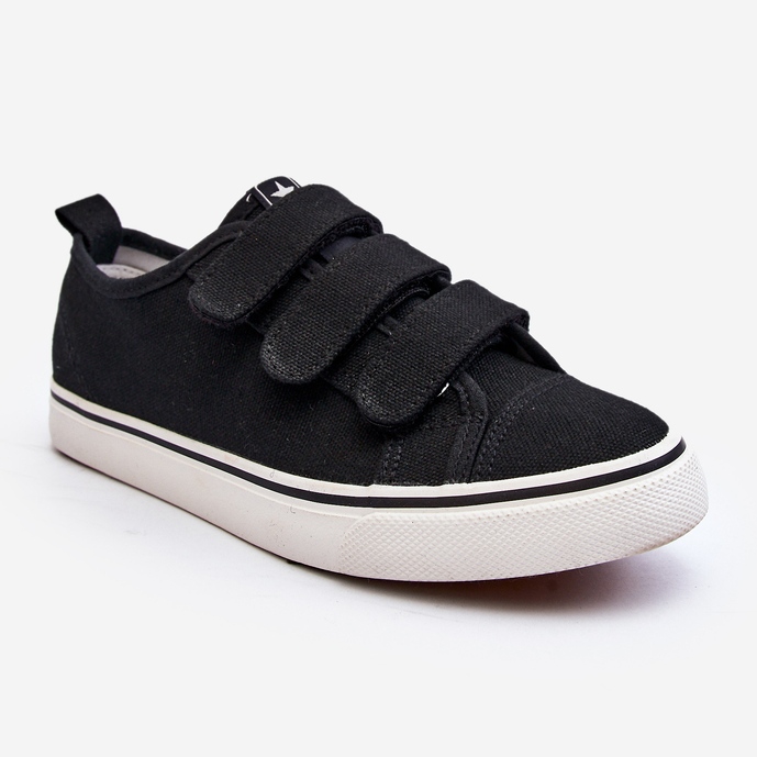 Children's Low Velcro Sneakers Black Dilan 2