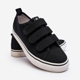 Children's Low Velcro Sneakers Black Dilan 1