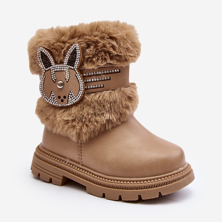Beige Lunami Children's Snow Boots with Fur 1