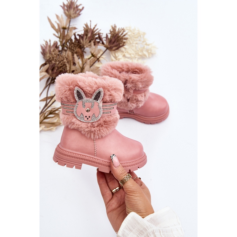 Pink Lunami Children's Snow Boots with Fur 2