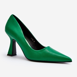 Classic Green Pointed Toe High Heels by Delimena 1