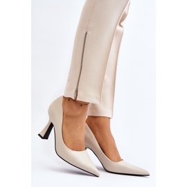 Classic Light Beige Pointed Toe High Heels Delimena 2