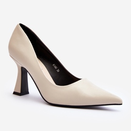Classic Light Beige Pointed Toe High Heels Delimena 1