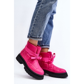 Women's Ankle Boots With Quilting And Lacing, Pink Bizzanti 2