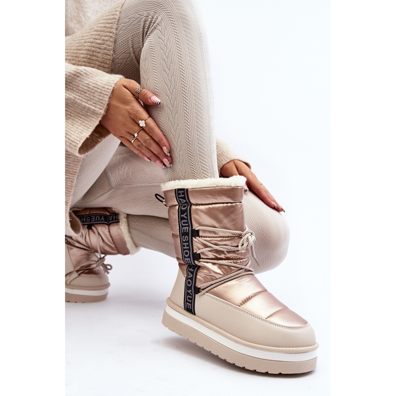Women's Snow Boots With Lacing Beige Lilara 1 Women's Snow Boots With Lacing Beige Lilara 1