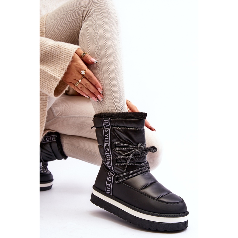 Women's Snow Boots With Lacing Black Lilara 1