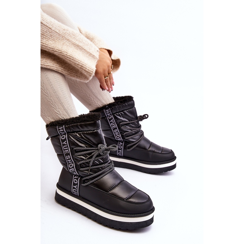 Women's Snow Boots With Lacing Black Lilara 2