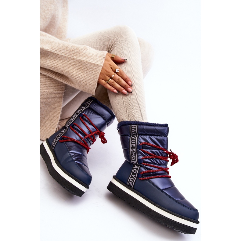 Women's Snow Boots With Laces Navy Blue Lilara 2 Women's Snow Boots With Laces Navy Blue Lilara 2