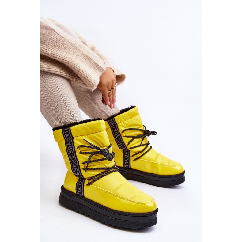 Women's Snow Boots With Binding Yellow Lilar 2