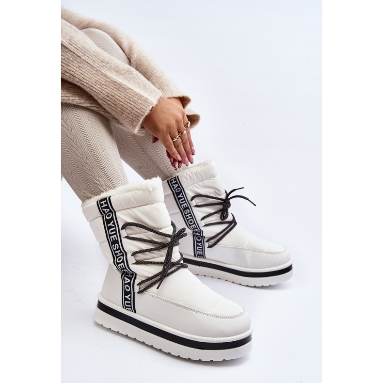 Women's Snow Boots With Lacing White Lilara 2