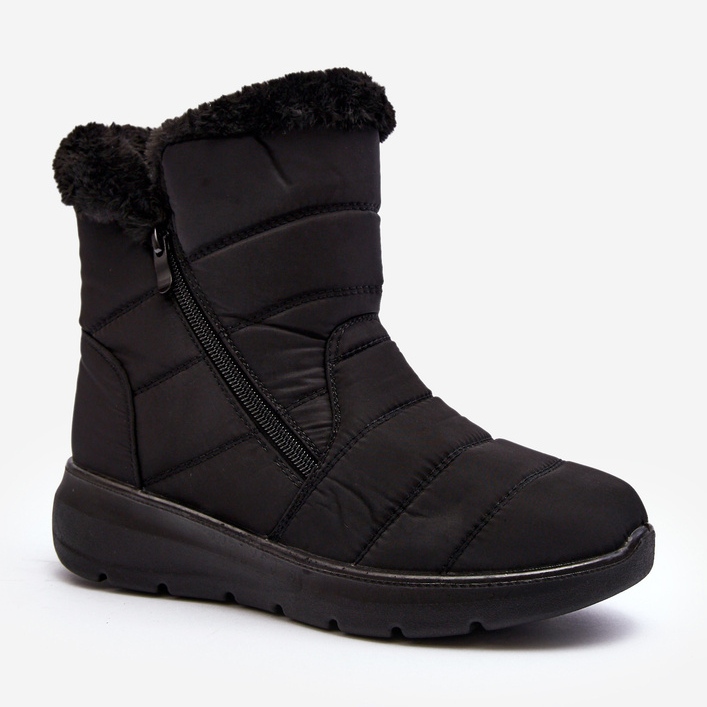 Black Zeuna Women's Zippered Snow Boots With Fur 1 Black Zeuna Women's Zippered Snow Boots With Fur 1
