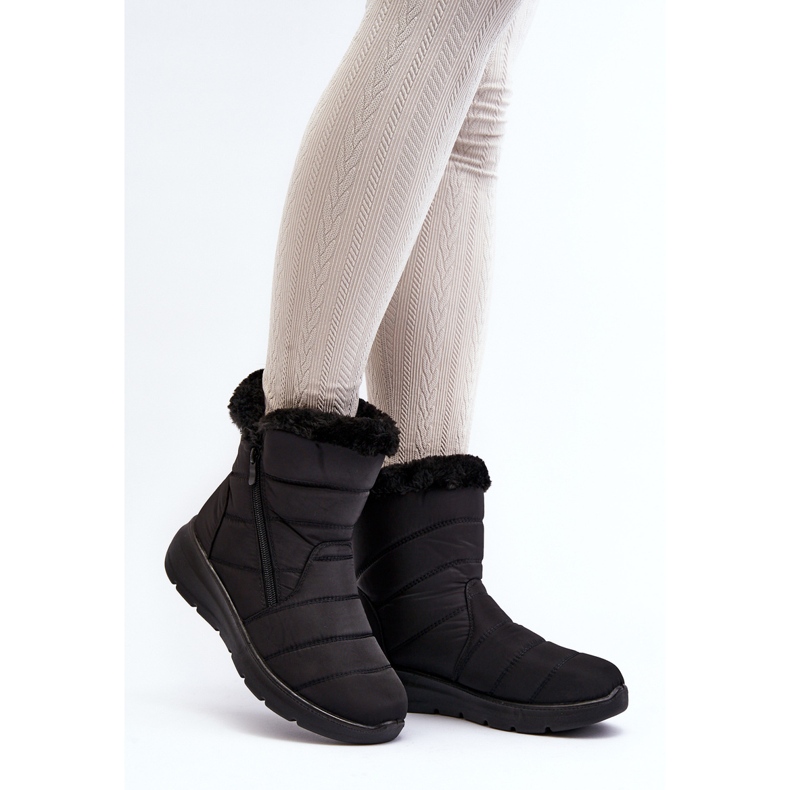 Black Zeuna Women's Zippered Snow Boots With Fur 2 Black Zeuna Women's Zippered Snow Boots With Fur 2