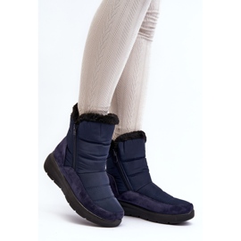 Women's Snow Boots With Fur, Navy Blue Primose 2