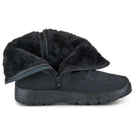 Comfortable winter snow boots, thickly insulated zippers black 1