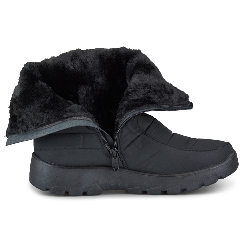 Women's snow boots, comfortable winter shoes with a zipper black 2