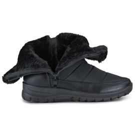 Women's snow boots with fur, comfortable boots black 1