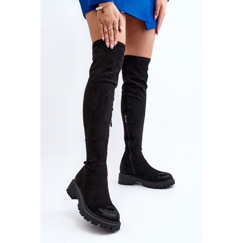 Women's Over-the-Knee Flat Boots La.Fi 270068B-SU Black 2