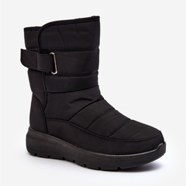 Women's Velcro Insulated Snow Boots Black Jawora 1