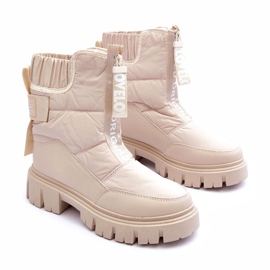 NEWS Women's High Insulated Snow Boots Beige Freoc 1
