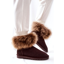 Women's Leather Mukluks With Fur, Brown 3