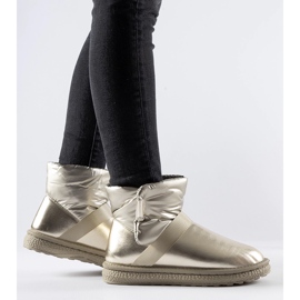 Gold shiny Delaune short snow boots golden 1