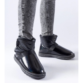 Black shiny Delaune short snow boots 1 Black shiny Delaune short snow boots 1