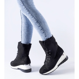 Black insulated Wesley wedge sneakers 1