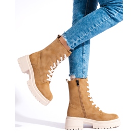 W. Potocki Potocki camel lace-up ankle boots brown 2