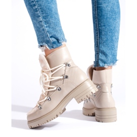 W. Potocki Beige women's snow boots with fur Potocki 2