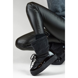 Black women's snow boots with a thick sole, winter shoes 1