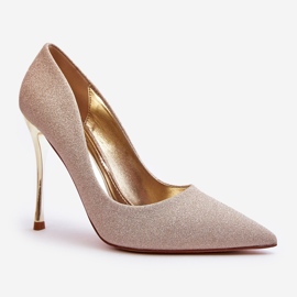 Tiberon's Gold Glitter High Heels golden 1