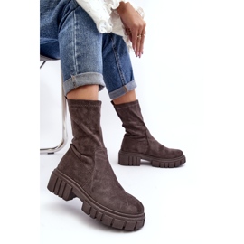 Workers Slip-On Boots With Flat Heels Gray Divella grey 4