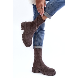 Workers Slip-On Boots With Flat Heels Gray Divella grey 2